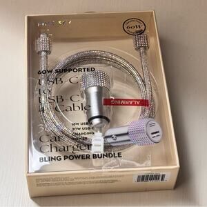 PINK SKY Bling Power Bundle USB Car Charger - Silver Car Accessories New in Box
